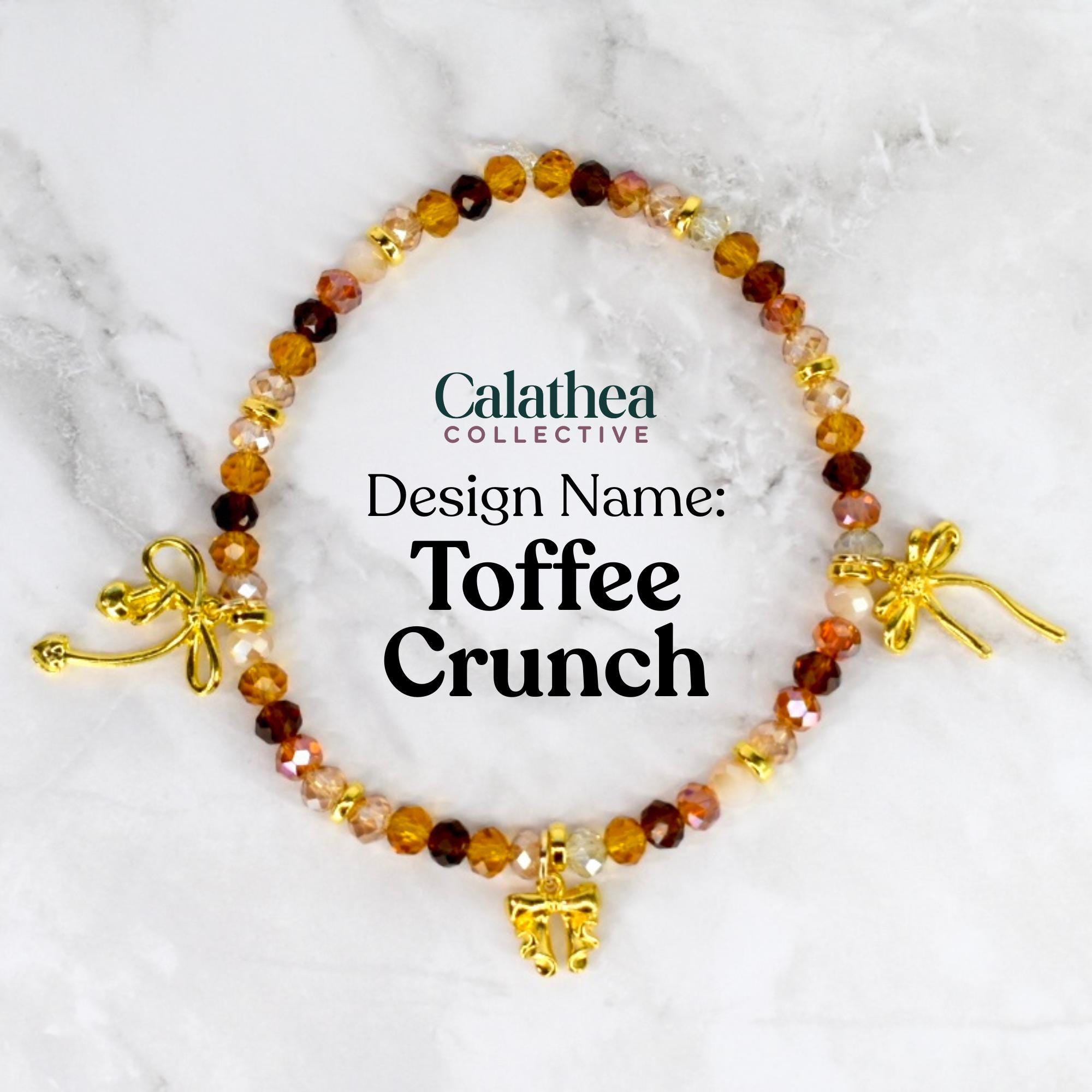 Chocolate Brown and Gold Bracelet Collection - Bow Charm Bracelets