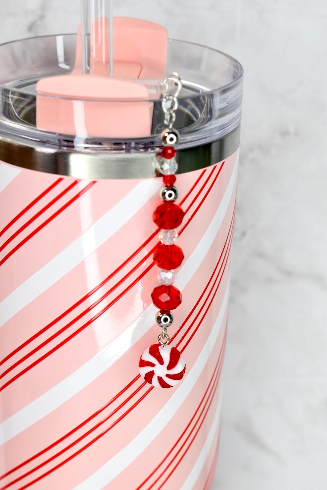 Peppermint Bliss Tumbler Straw Charm