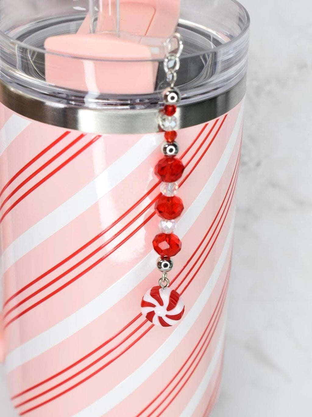 Peppermint Bliss Tumbler Straw Charm