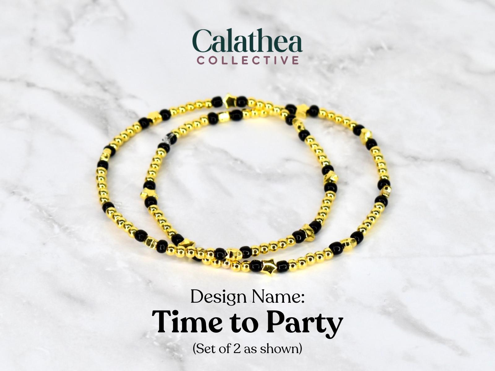 Happy New Year Black Honey Bracelet Collection - 5 Piece Set or Individual Bracelets