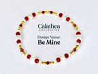 Red Ribbon Charm Bracelet Collection: Red, Gold and Pearl Beaded Bracelets