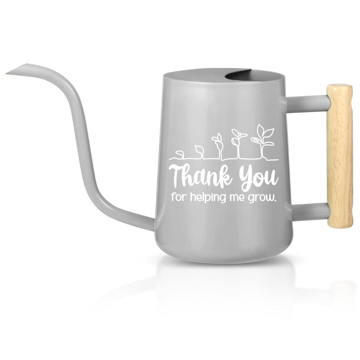 Personalized Metal Watering Can with Wood Handle - Thank You for Helping Me Grow