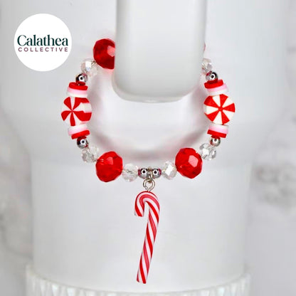 Candy Cane Tumbler Handle Charm Bracelet