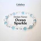 Seafoam Bracelet Collection: Light Blue and Crystal Beaded Bracelets with Silver Accents