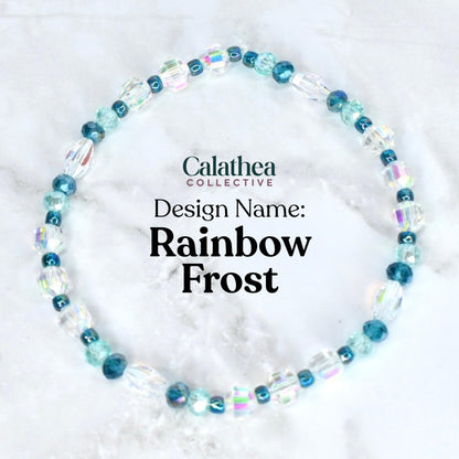 Ponderosa Shimmer Bracelet Collection: Turquoise, Silver and Crystal Beaded Bracelets with Snowflake Accent Beads
