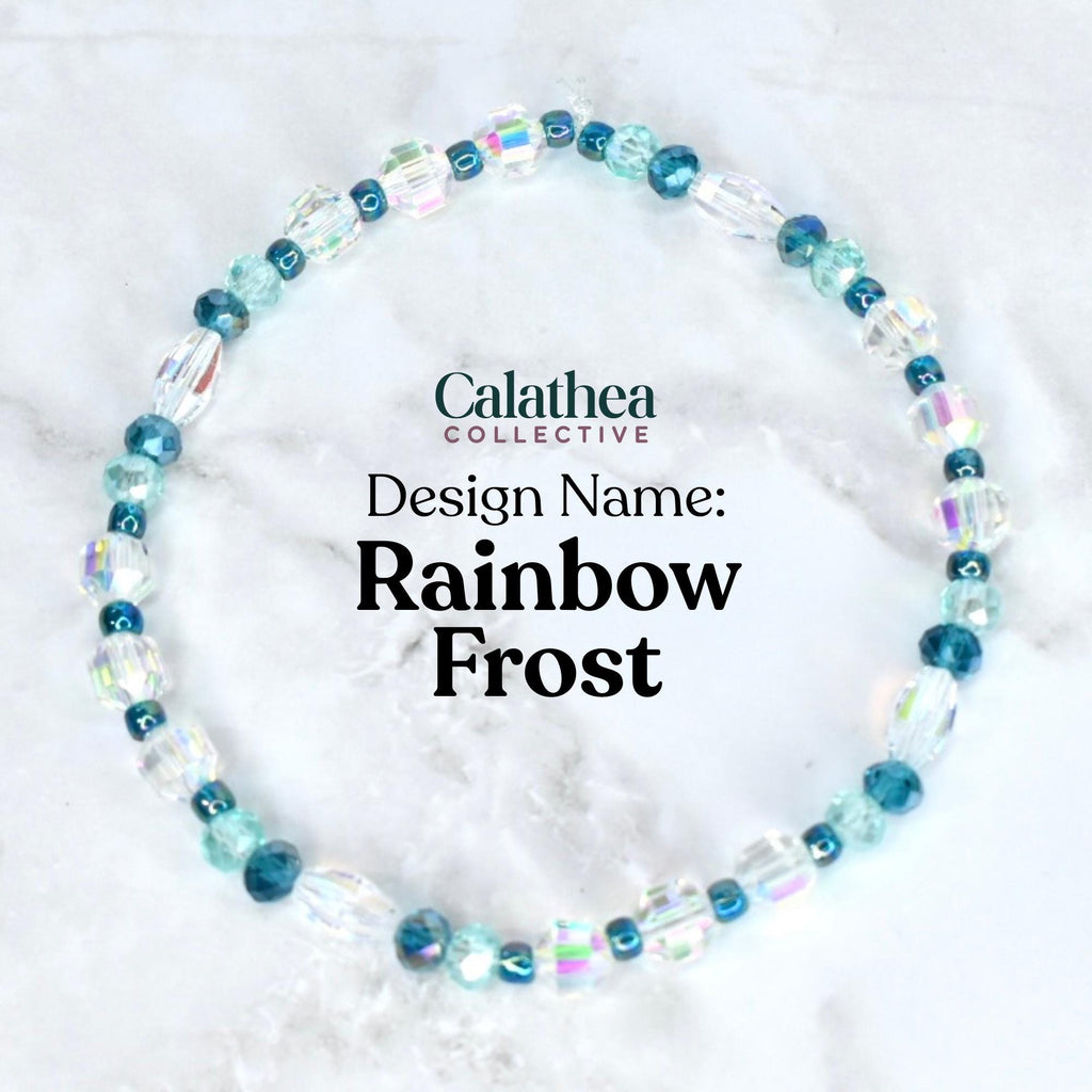 Ponderosa Shimmer Bracelet Collection: Turquoise, Silver and Crystal Beaded Bracelets with Snowflake Accent Beads