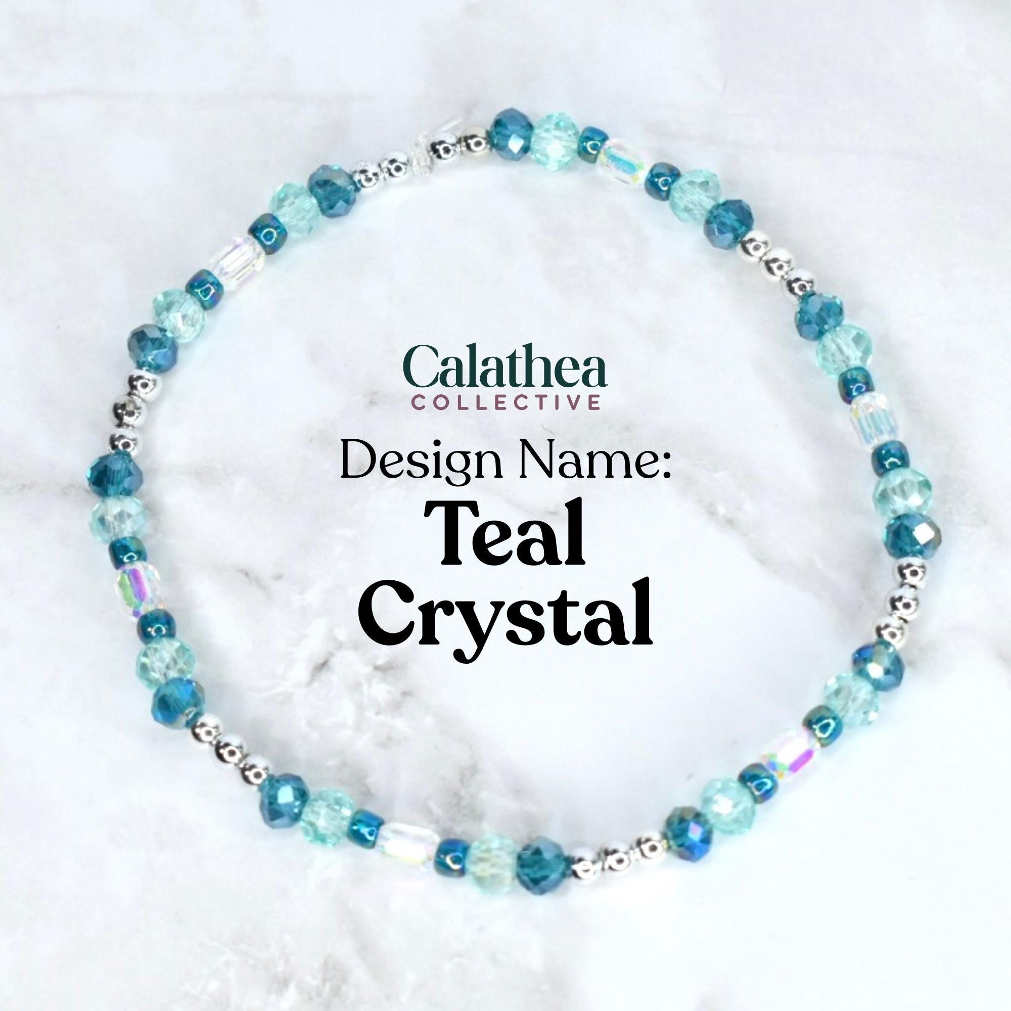 Ponderosa Shimmer Bracelet Collection: Turquoise, Silver and Crystal Beaded Bracelets with Snowflake Accent Beads