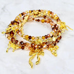 Chocolate Brown and Gold Bracelet Collection - Bow Charm Bracelets