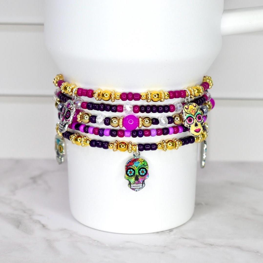 Day of the Dead Sugar Skull Bracelet Stack - 5 Piece Set
