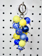 Blue and Yellow Beaded Bag Charm or Tumbler Straw Charm