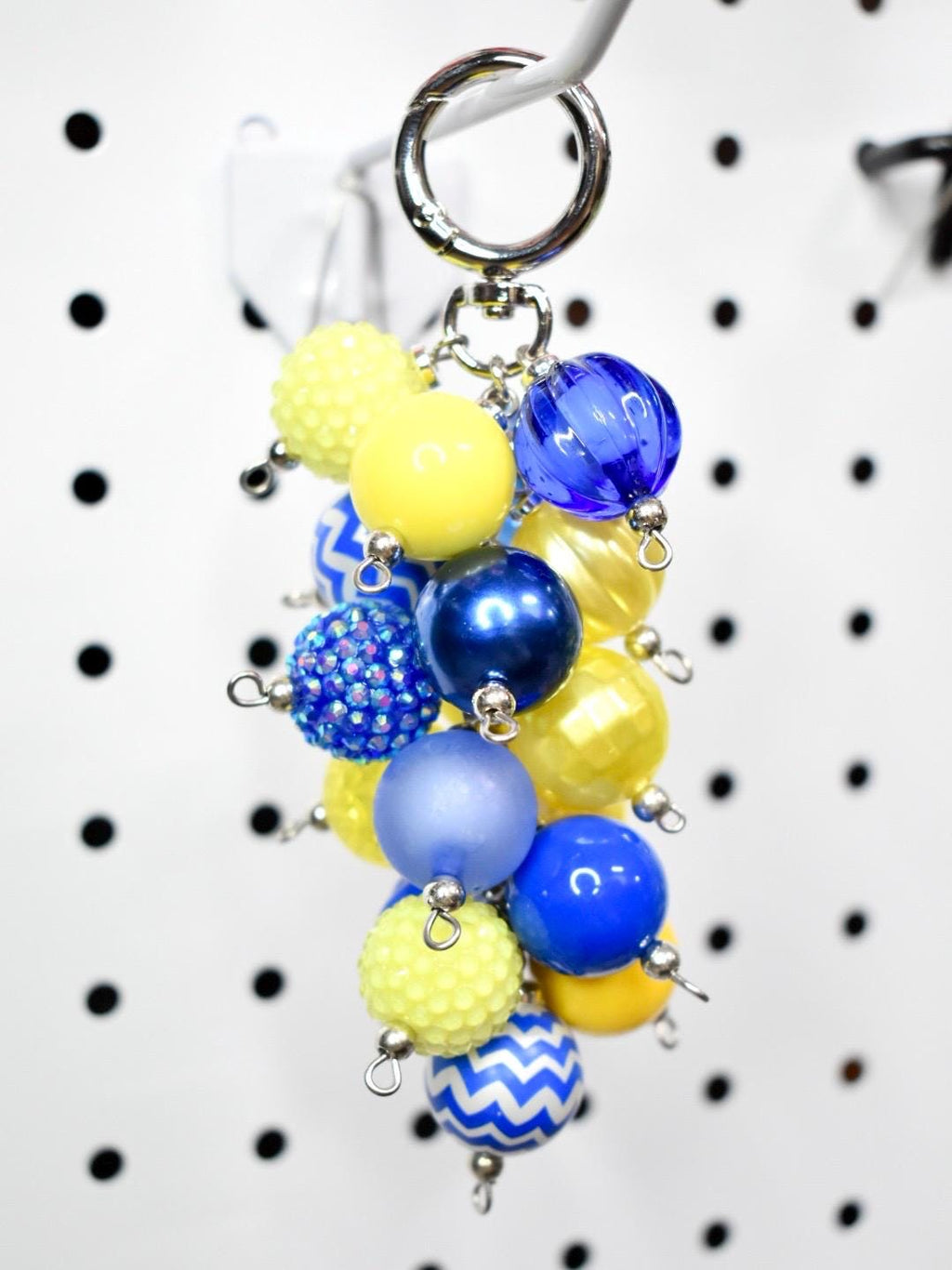 Blue and Yellow Beaded Bag Charm or Tumbler Straw Charm