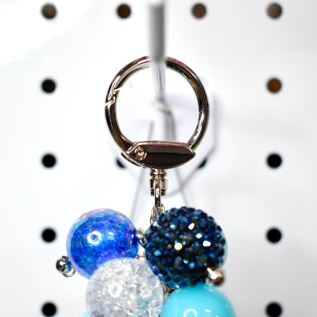 Blue Beaded Bag Charm or Tumbler Straw Charm