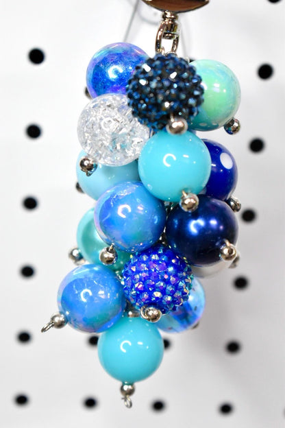 Blue Beaded Bag Charm or Tumbler Straw Charm