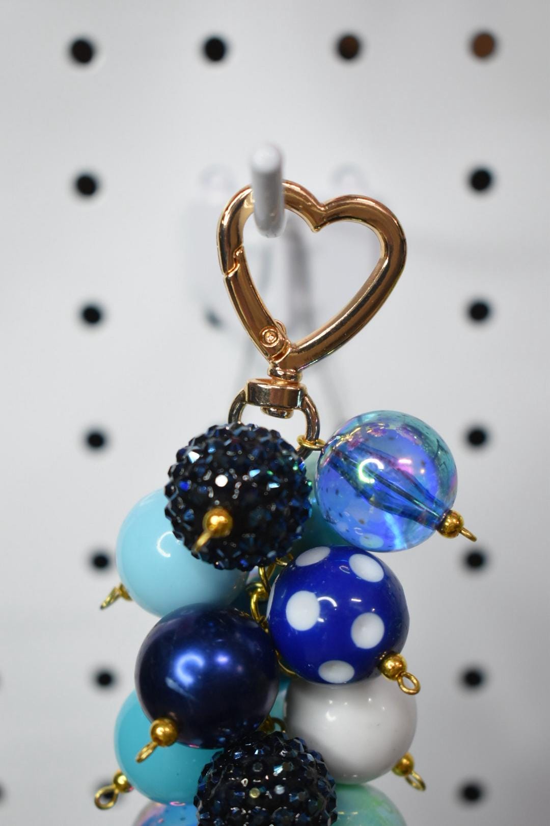 Blue Beaded Bag Charm or Tumbler Straw Charm