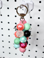 Pink and Blue Beaded Bag Charm or Tumbler Straw Charm