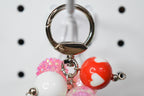 Pink and Red Heart Beaded Bag Charm or Tumbler Straw Charm – Valentine's Keychain