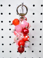 Pink and Red Heart Beaded Bag Charm or Tumbler Straw Charm – Valentine's Keychain