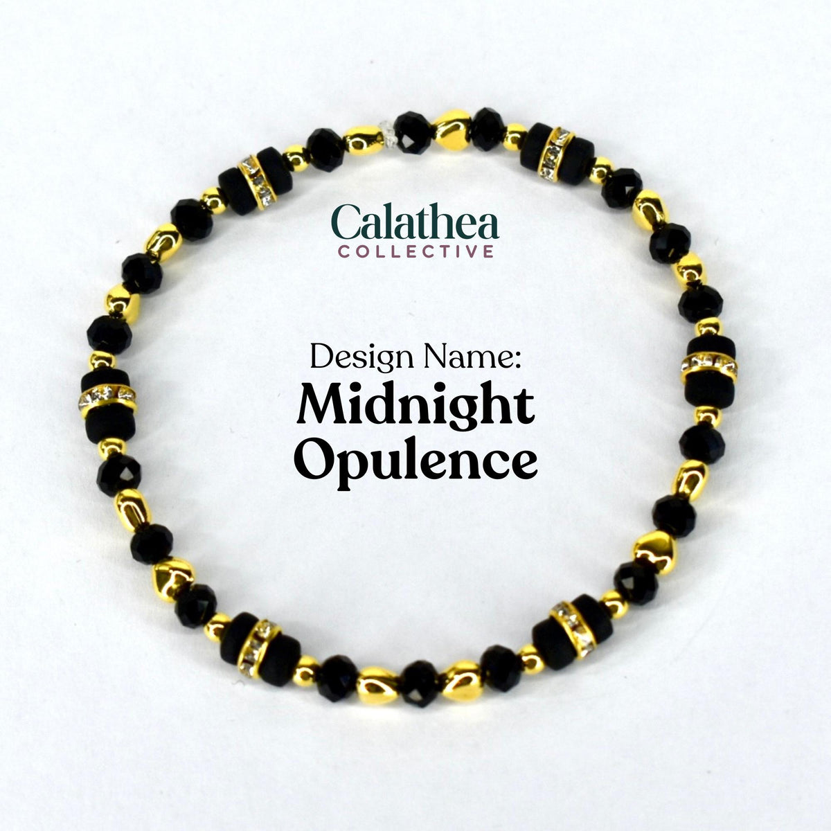 Black Honey Bracelet Collection - Black and Gold Stackable Bracelets