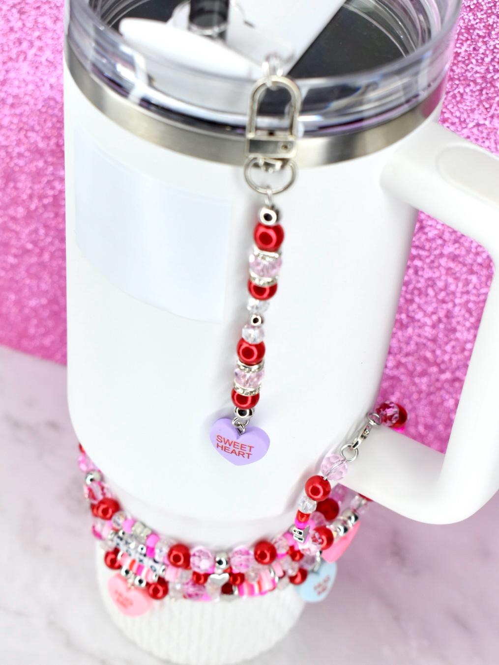 Red and Pink Bracelet Collection: Conversation Heart Charm Bracelets