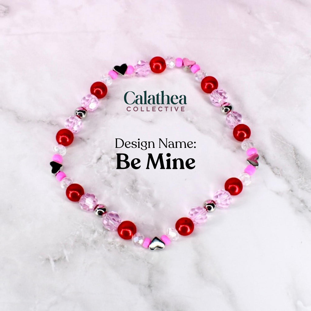 Red and Pink Bracelet Collection: Conversation Heart Charm Bracelets