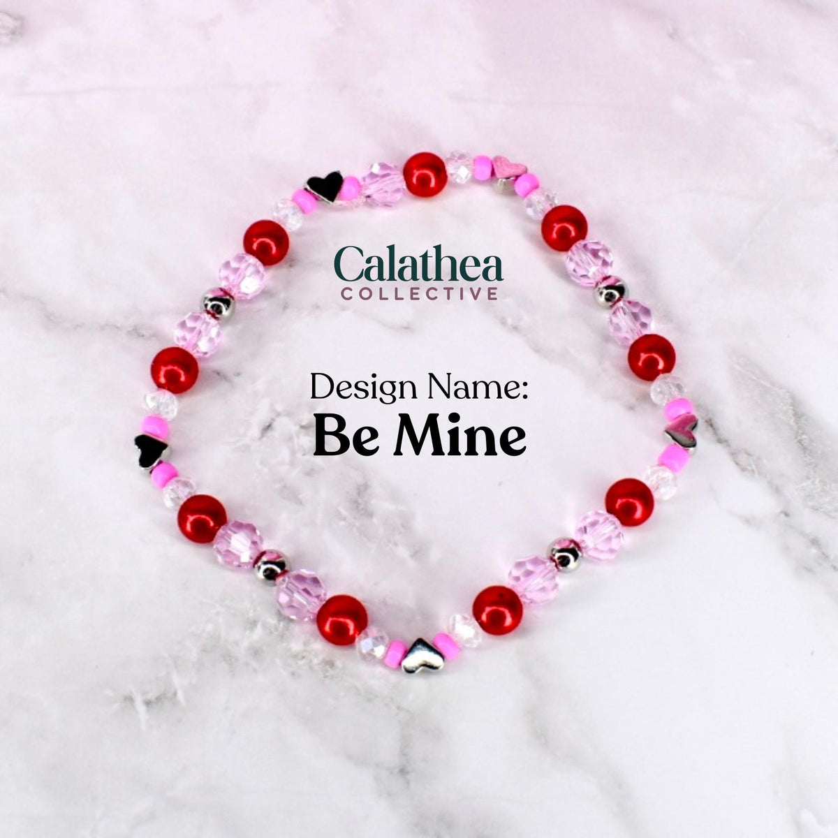Red and Pink Bracelet Collection: Conversation Heart Charm Bracelets