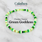 St. Patrick's Day Bracelet Collection: Green and Gold Beaded Bracelets with Shamrock Bead Accents