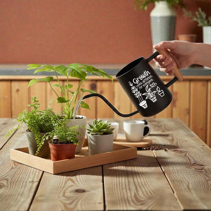 Personalized Watering Can with Wood Handle: Growth Looks Different for Everyone