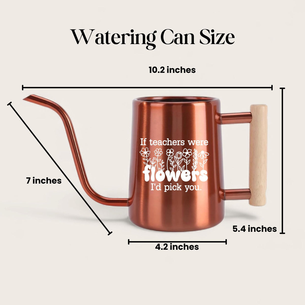 Personalized Watering Can with Flower Design and Customizable Name or Word