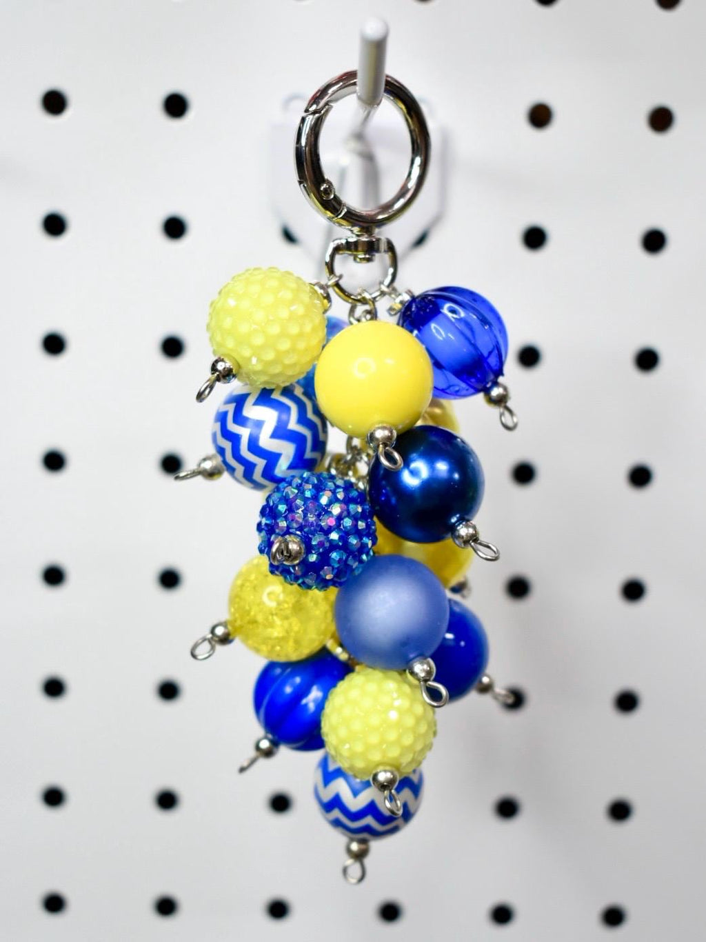 Blue and Yellow Beaded Bag Charm or Tumbler Straw Charm