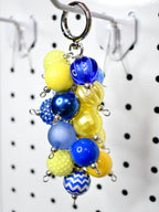 Blue and Yellow Beaded Bag Charm or Tumbler Straw Charm