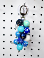 Blue Beaded Bag Charm or Tumbler Straw Charm