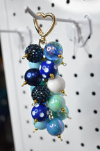 Blue Beaded Bag Charm or Tumbler Straw Charm