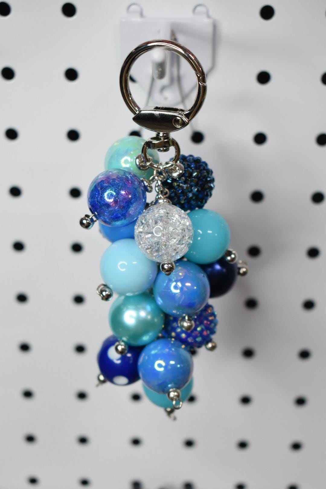 Blue Beaded Bag Charm or Tumbler Straw Charm