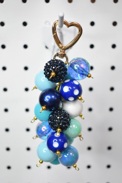Blue Beaded Bag Charm or Tumbler Straw Charm