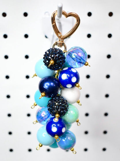 Blue Beaded Bag Charm or Tumbler Straw Charm