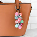 Pink and Blue Beaded Bag Charm or Tumbler Straw Charm