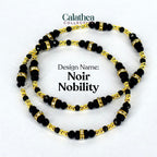 Black Honey Bracelet Collection - Black and Gold Stackable Bracelets