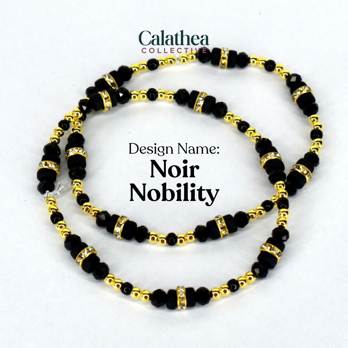 Black Honey Bracelet Collection - Black and Gold Stackable Bracelets