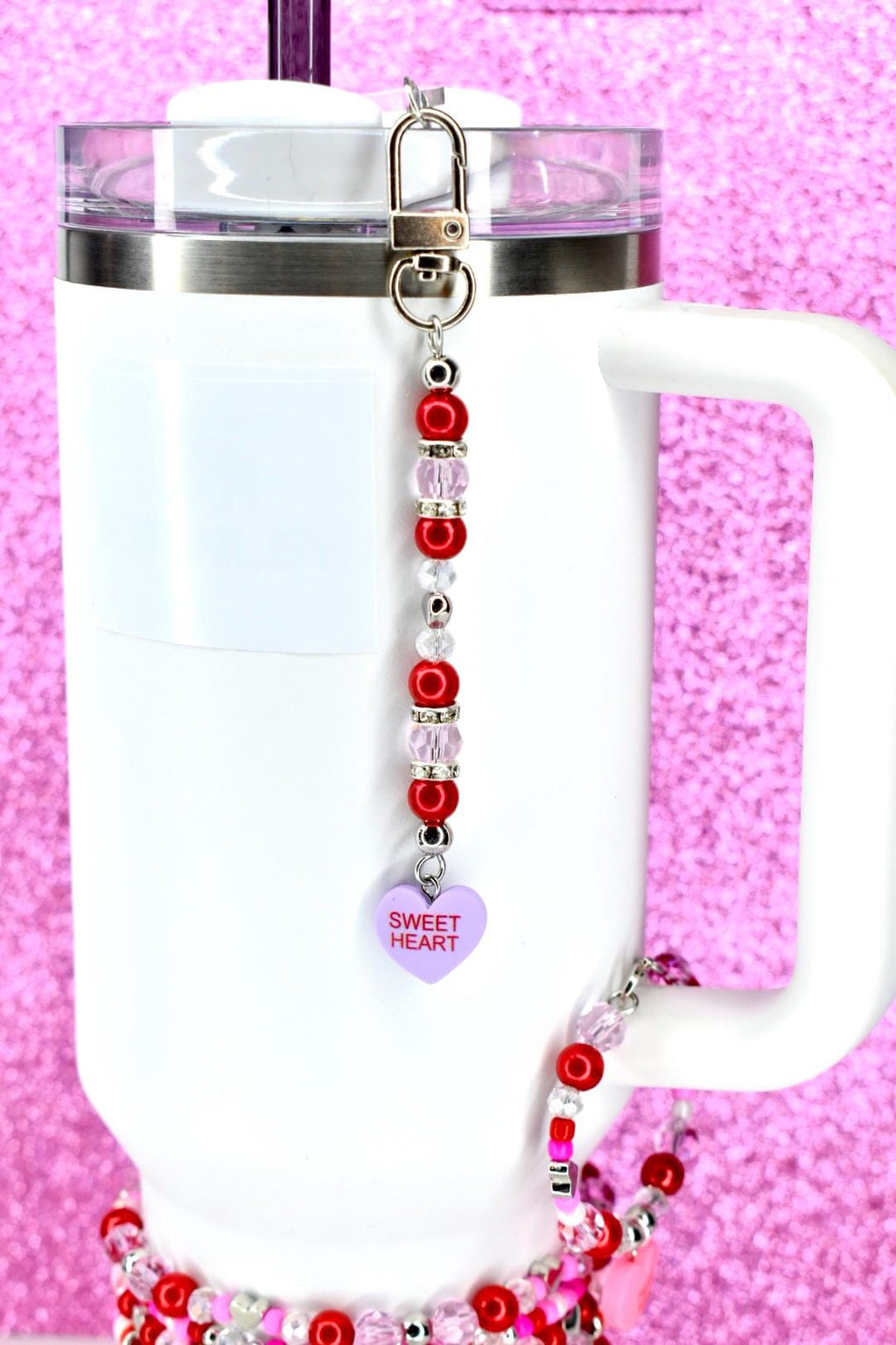 Stackable Bracelet Set Valentine Heart Collection Beaded Jewelry Design XOXO Letter Arrangement Pink Red Crystal Combination Love Themed Accessory Romantic Gift Idea Candy Charm Detail Valentine Day Present Fashion Statement Piece Colorful
