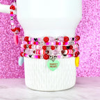 Red and Pink Bracelet Collection: Conversation Heart Charm Bracelets