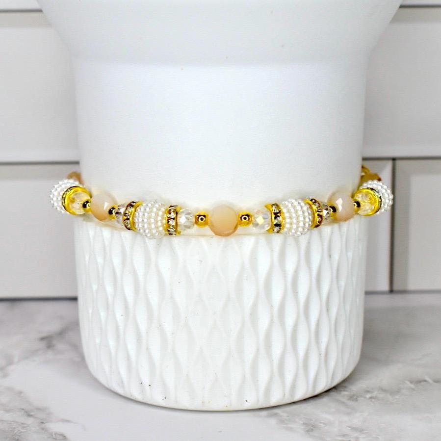 Starlight Shimmer Bracelet Collection - Pearl and Gold Star Bracelets