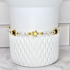 Starlight Shimmer Bracelet Collection - Pearl and Gold Star Bracelets