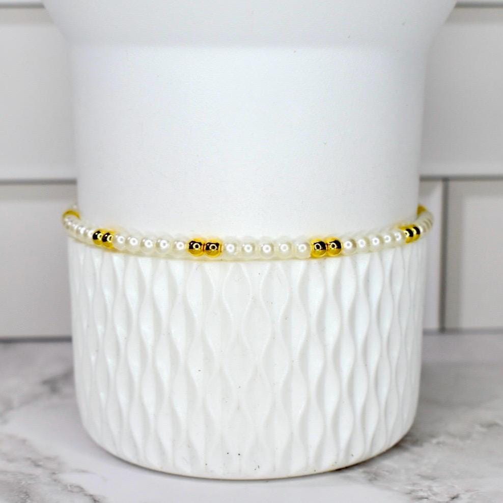 Starlight Shimmer Bracelet Collection - Pearl and Gold Star Bracelets