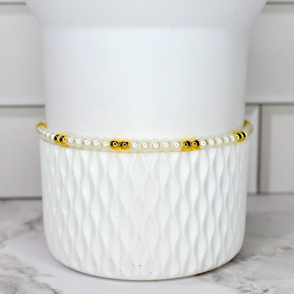 Starlight Shimmer Bracelet Collection - Pearl and Gold Star Bracelets