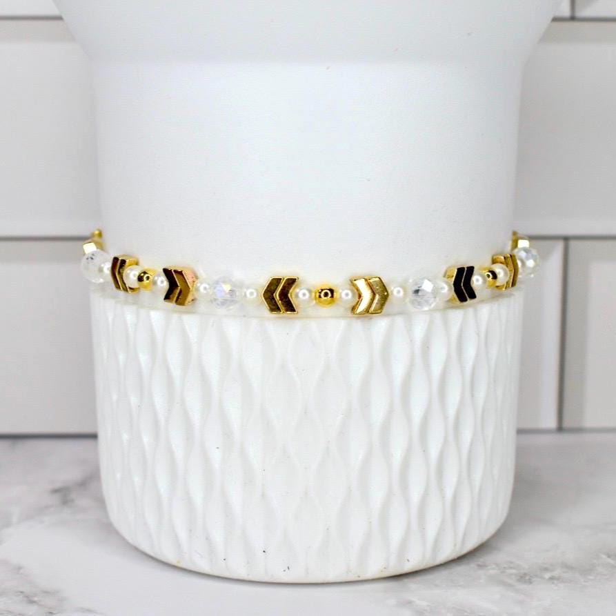 Starlight Shimmer Bracelet Collection - Pearl and Gold Star Bracelets