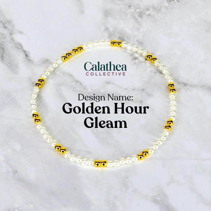 Starlight Shimmer Bracelet Collection - Pearl and Gold Star Bracelets