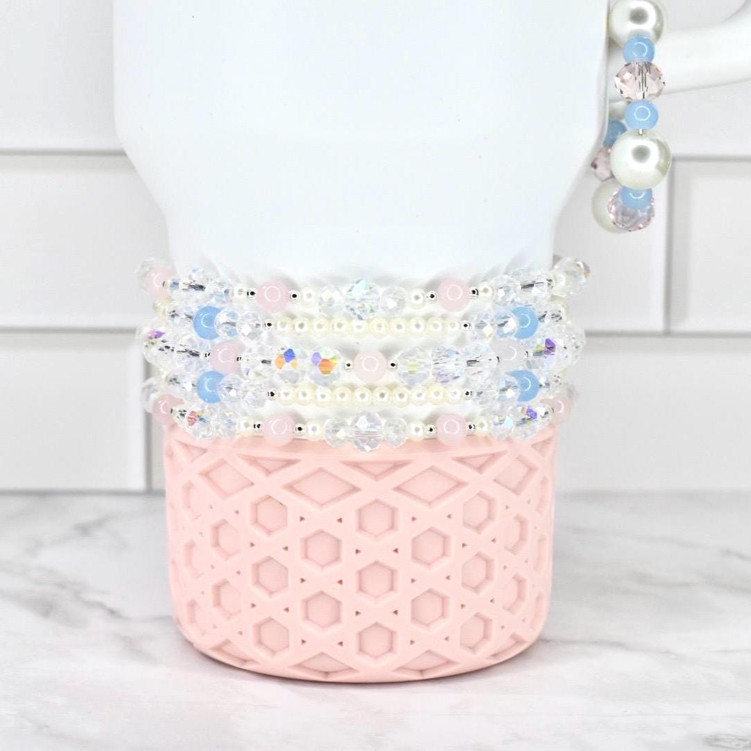 Romantic Ocean Bracelet Collection: Pink, Blue and Crystal Beaded Bracelets