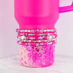 Pink Crystal Romance Bracelet Collection: Fuchsia Silver and Crystal Beaded Bracelets