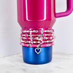 Pink Crystal Romance Bracelet Collection: Fuchsia Silver and Crystal Beaded Bracelets