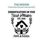 Custom Housewarming Present Gold Watering Can Personalized Design Special Message Engraved Details House Illustration Names Year Commemoration New Home Celebration Gift Elegant Garden Tool Indoor Plant Accessory Stainless Steel Construction